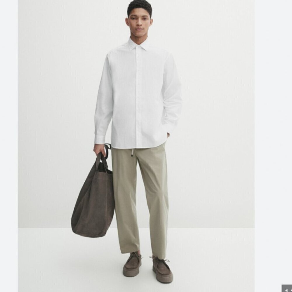 Massimo Dutti mens jogger fit poplin pant sie 31 Waist